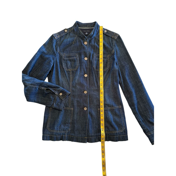 Tommy Hilfiger Lightweight Cotton Denim Jacket Womens M Blue Roll Tab Sleeves - Picture 11 of 17